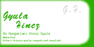 gyula hincz business card